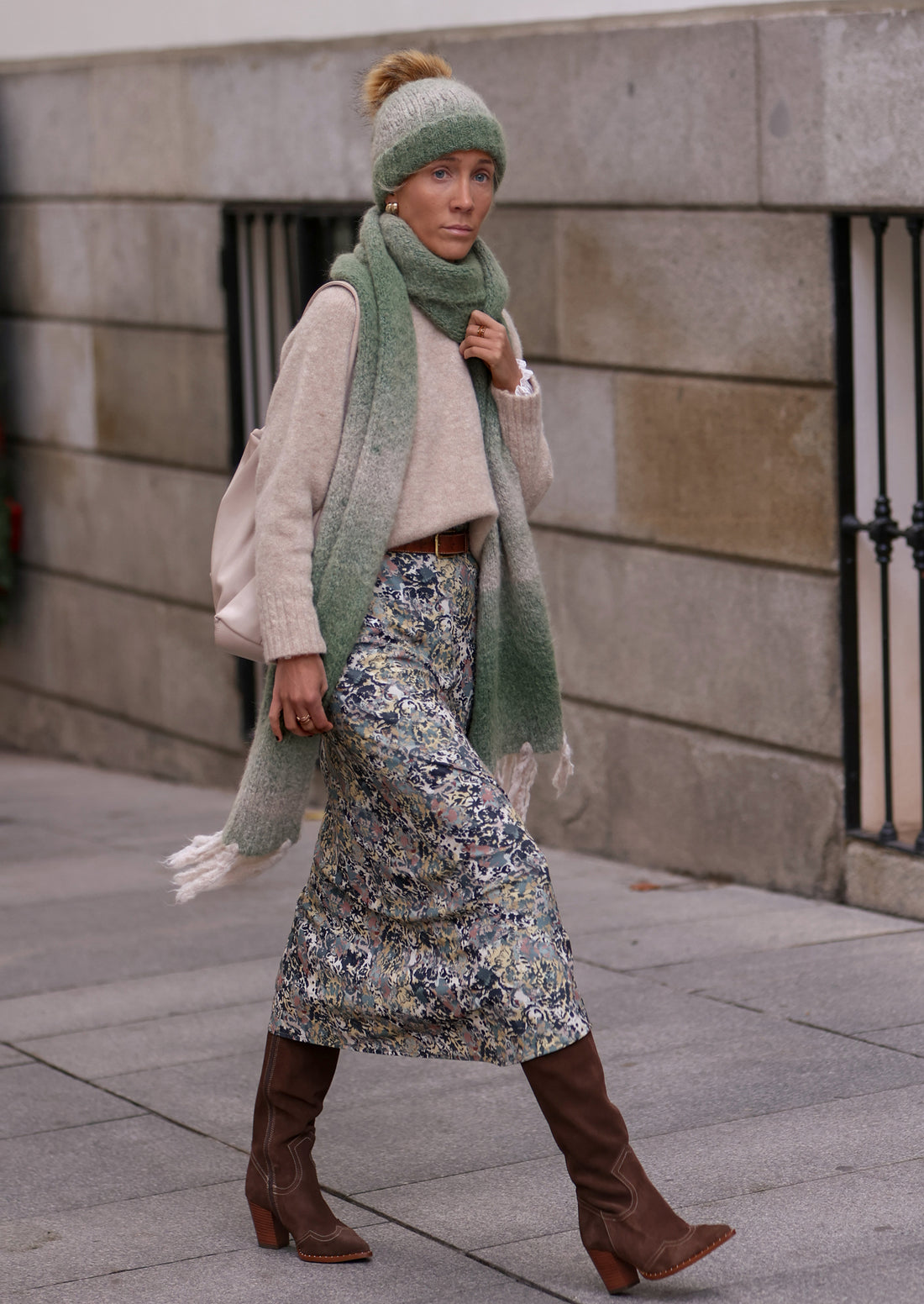 Bufanda Viena verde/beige