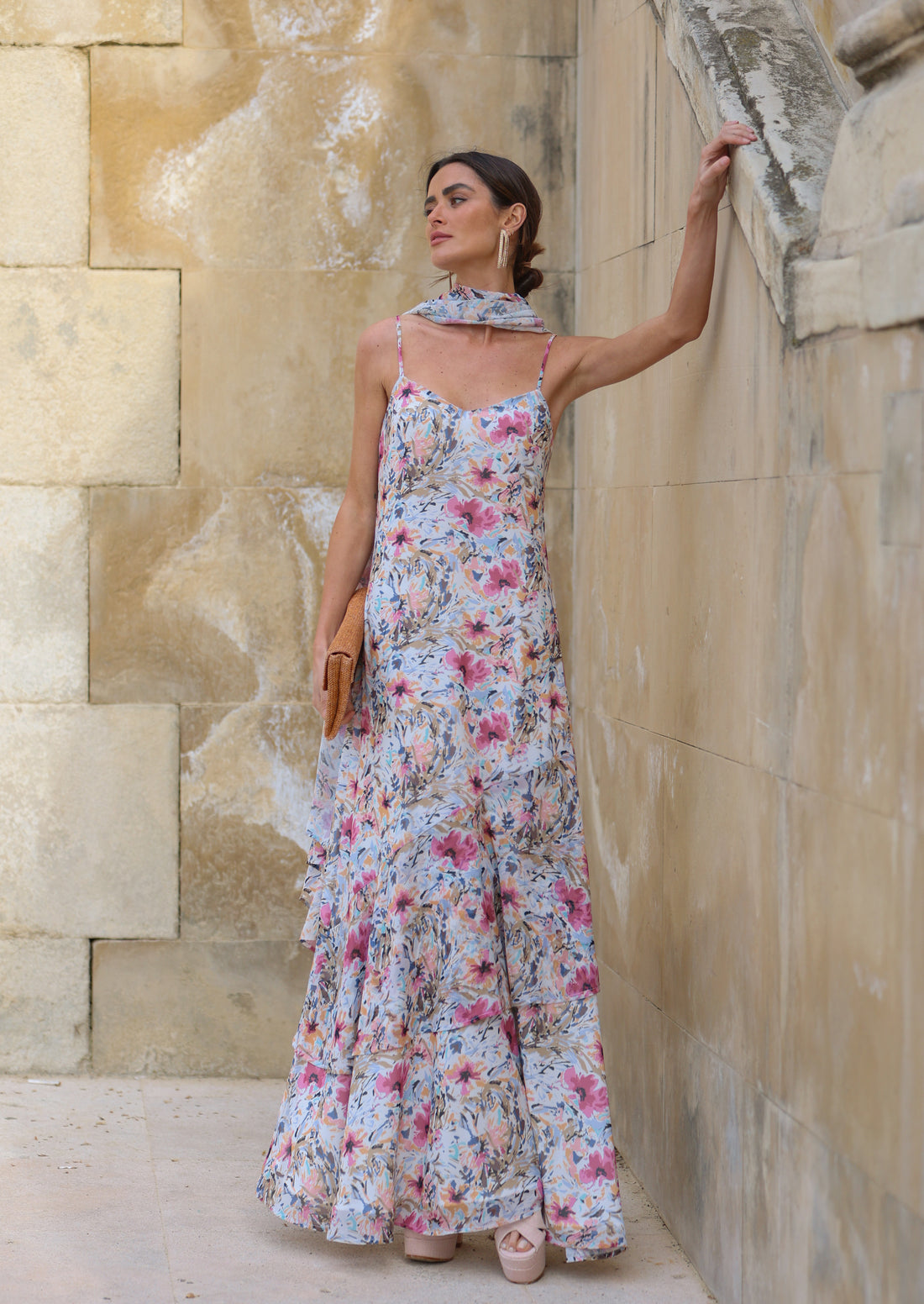 Vestido Millet azul/rosa