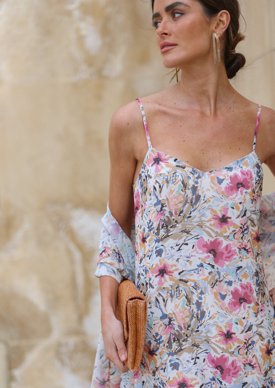 Vestido Millet azul/rosa