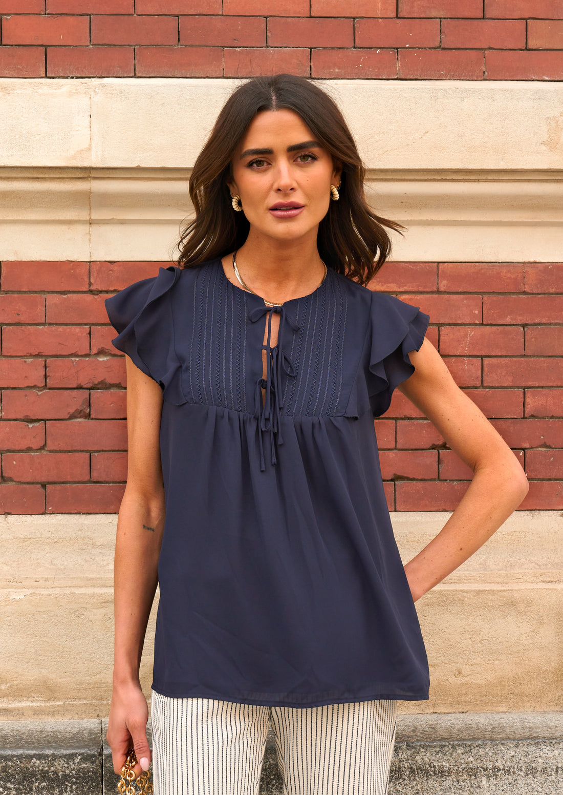 Navy Leva Blouse
