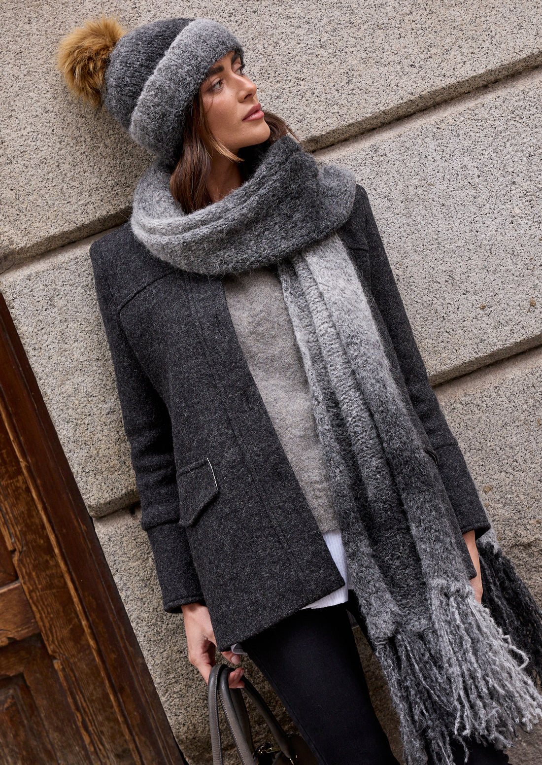Gorro Viena blanco/negro