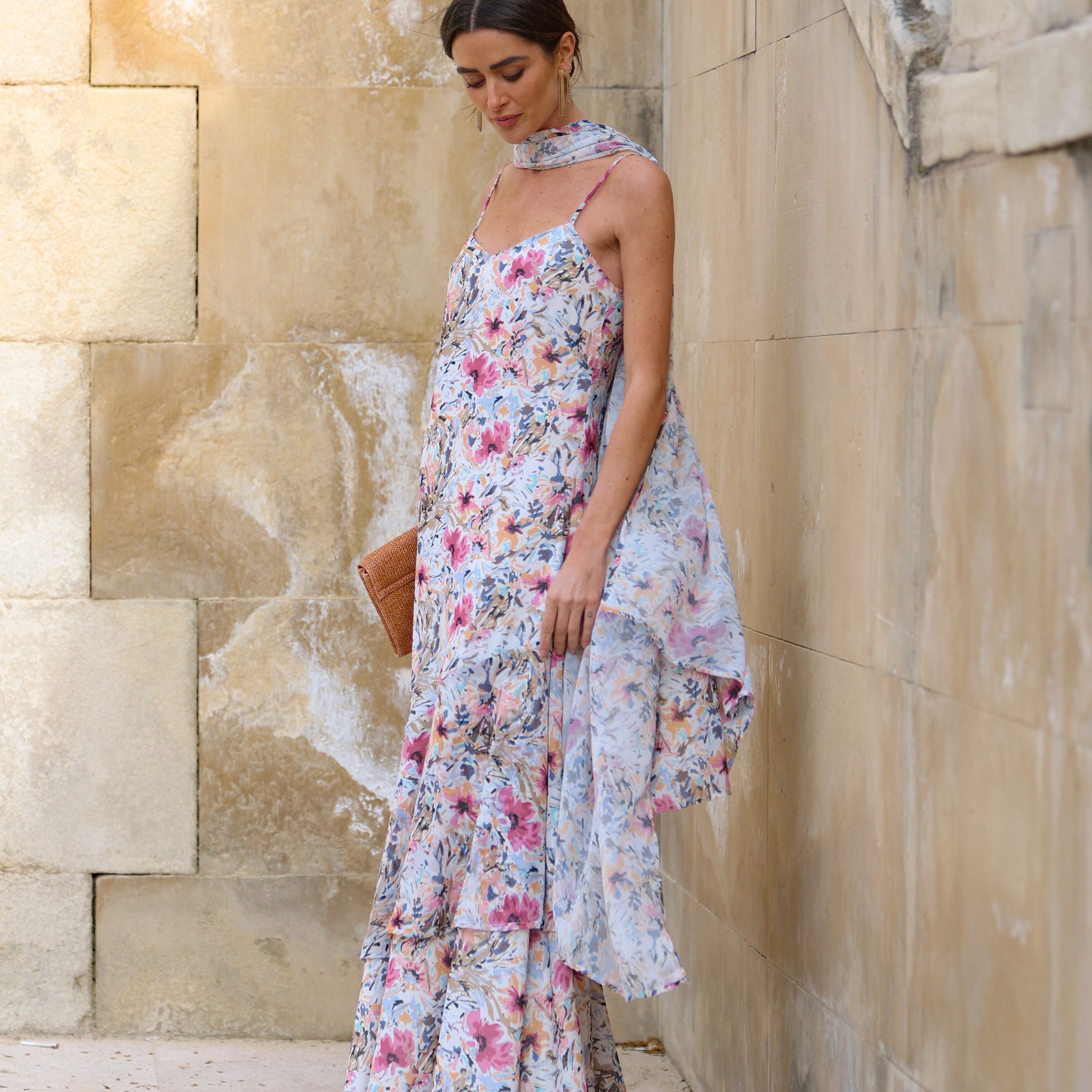 Vestido Millet azul/rosa