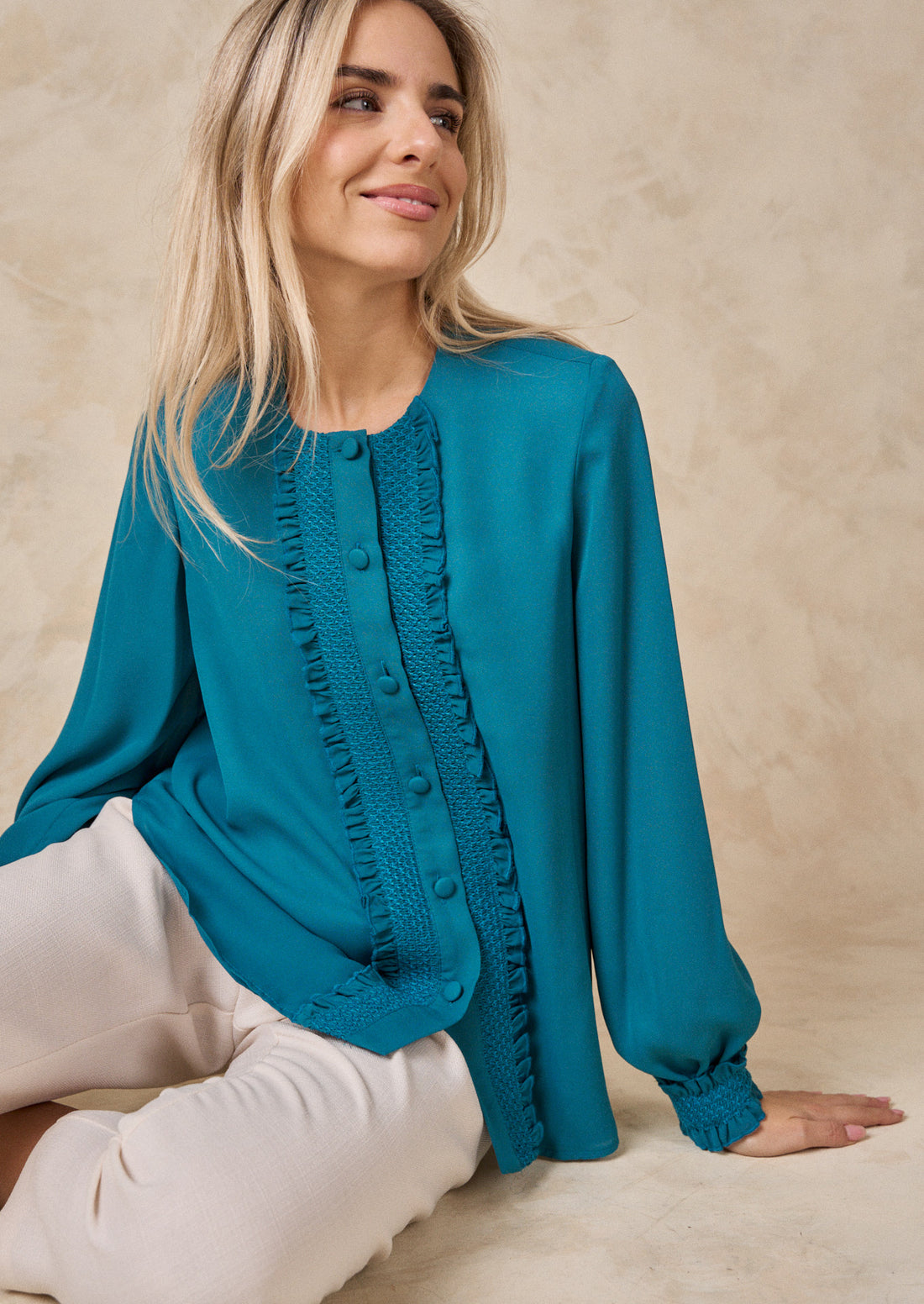 Blusa Cleo verde aguamarina