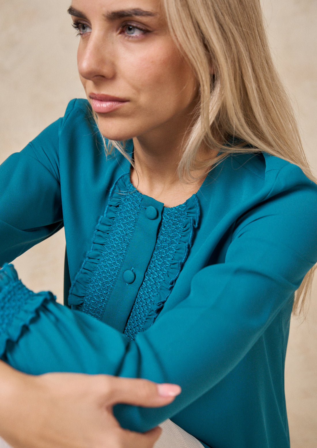 Blusa Cleo verde aguamarina