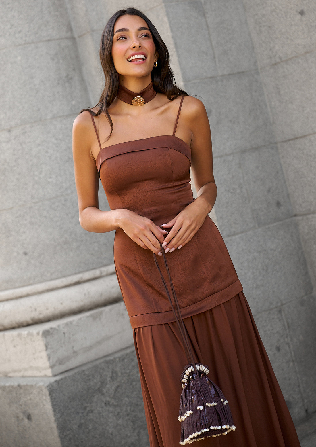 Vestido Grasse moca