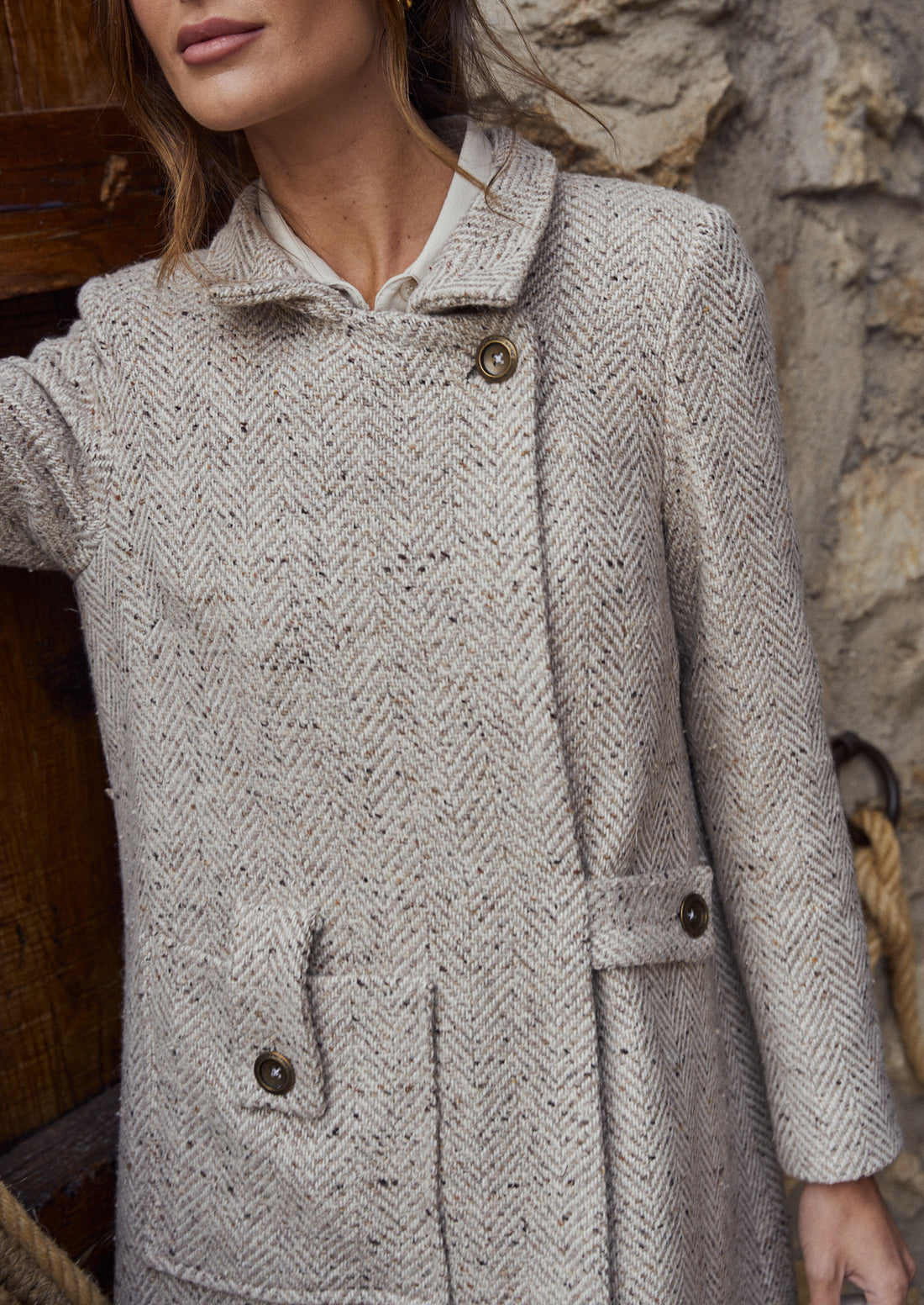 Burg herringbone coat