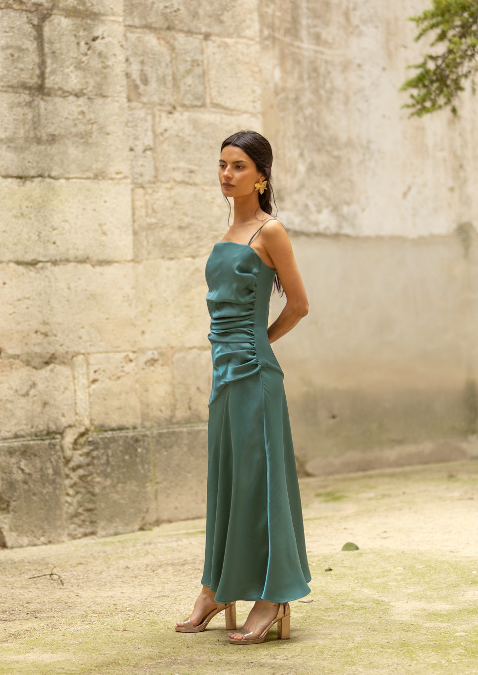 Vestido Chantilly jade