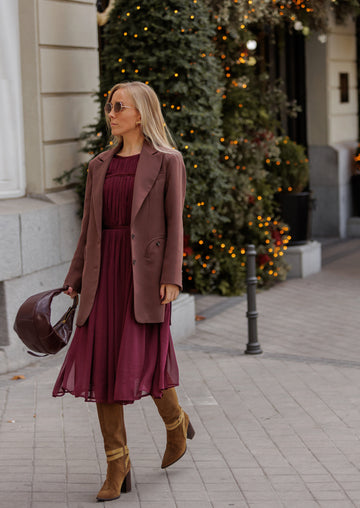 Vestido Piper borgoña