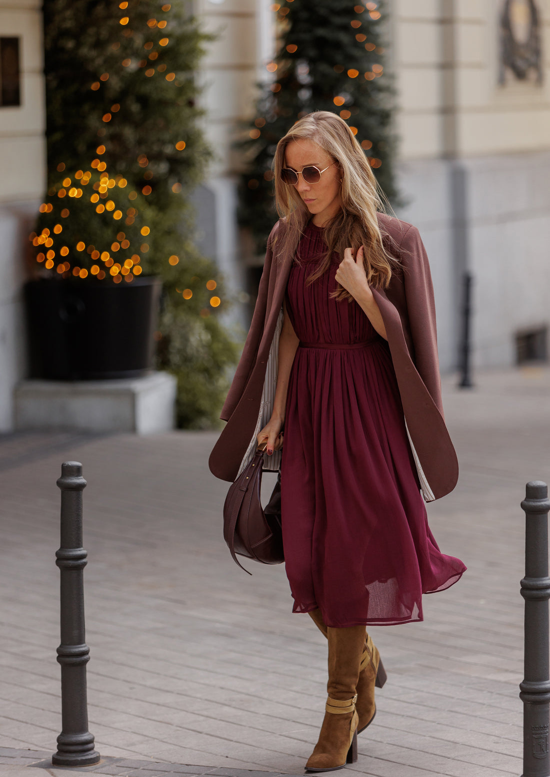 Vestido Piper borgoña