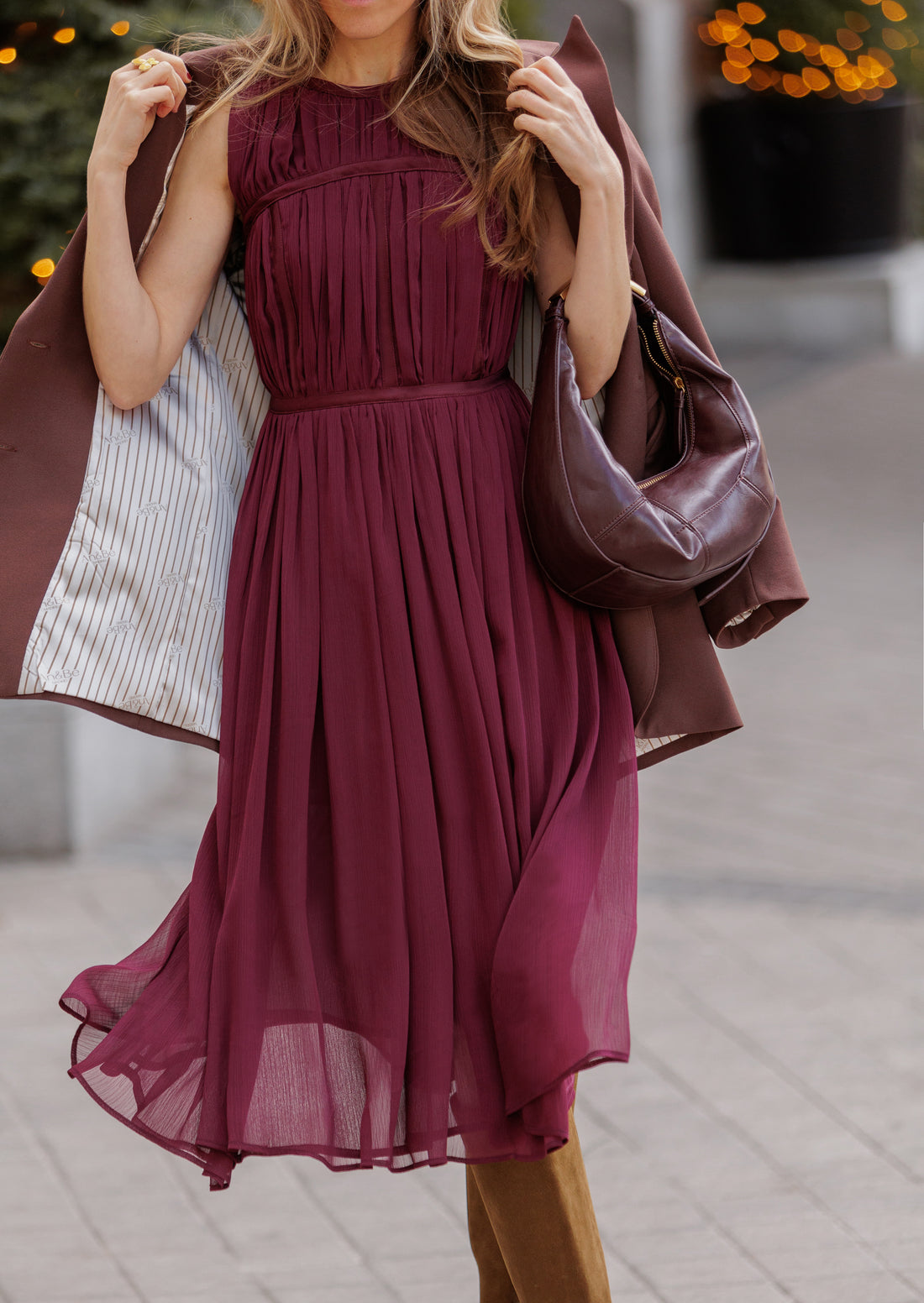 Vestido Piper borgoña