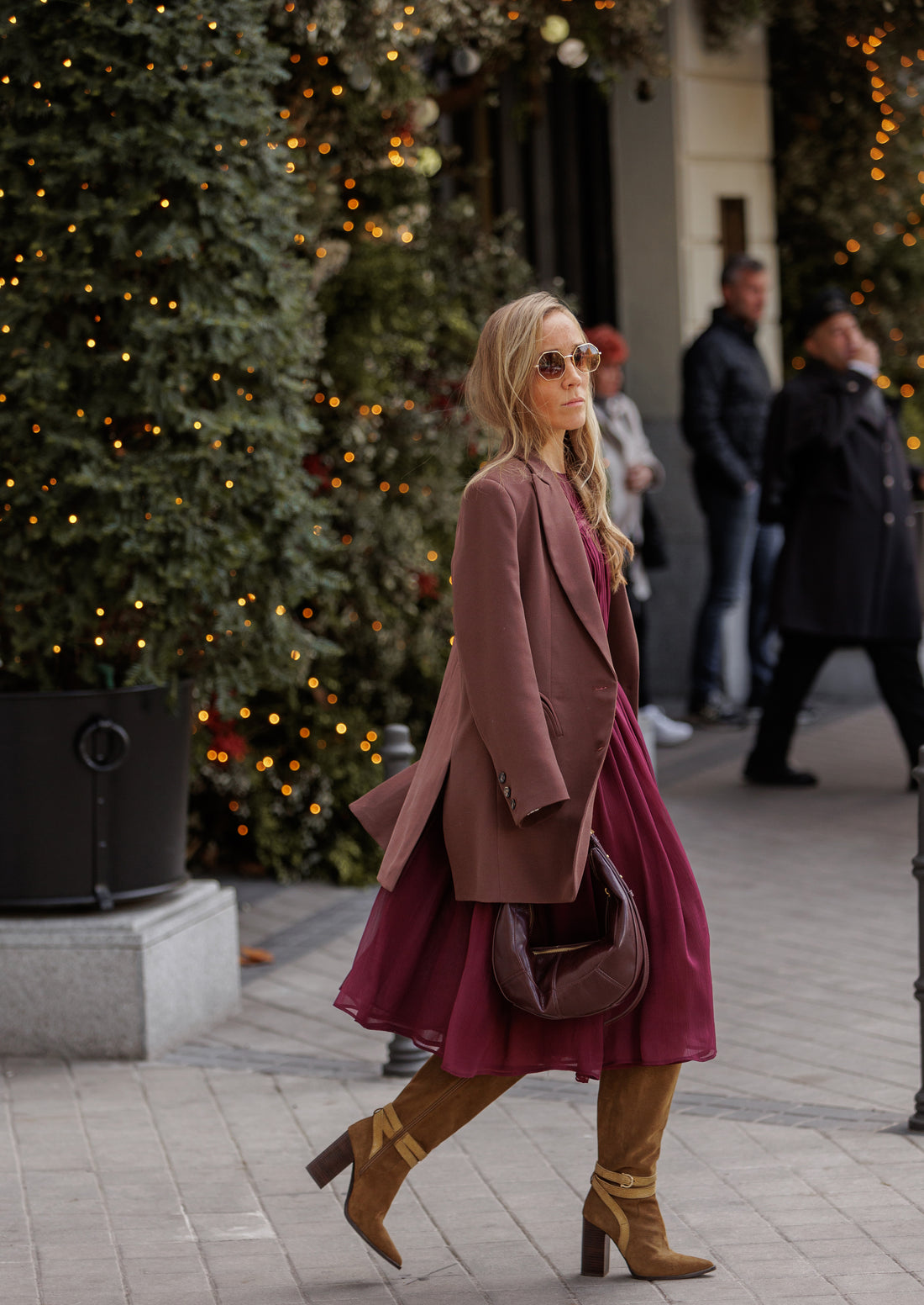 Vestido Piper borgoña