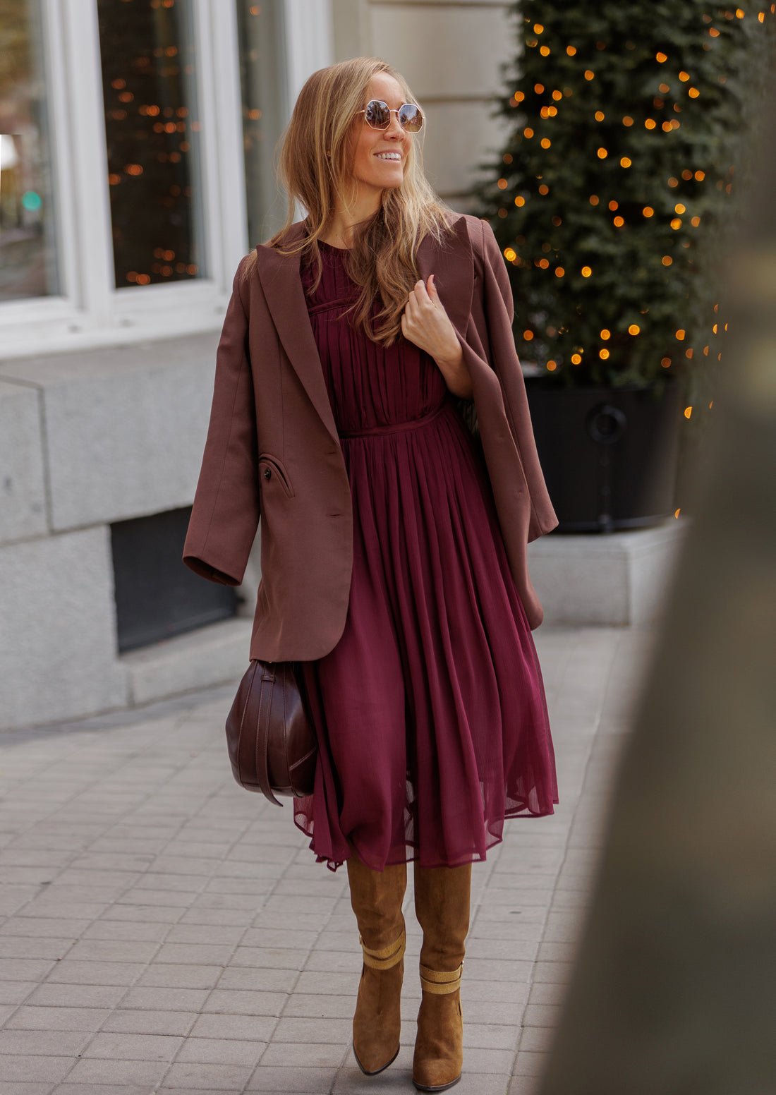 Vestido Piper borgoña