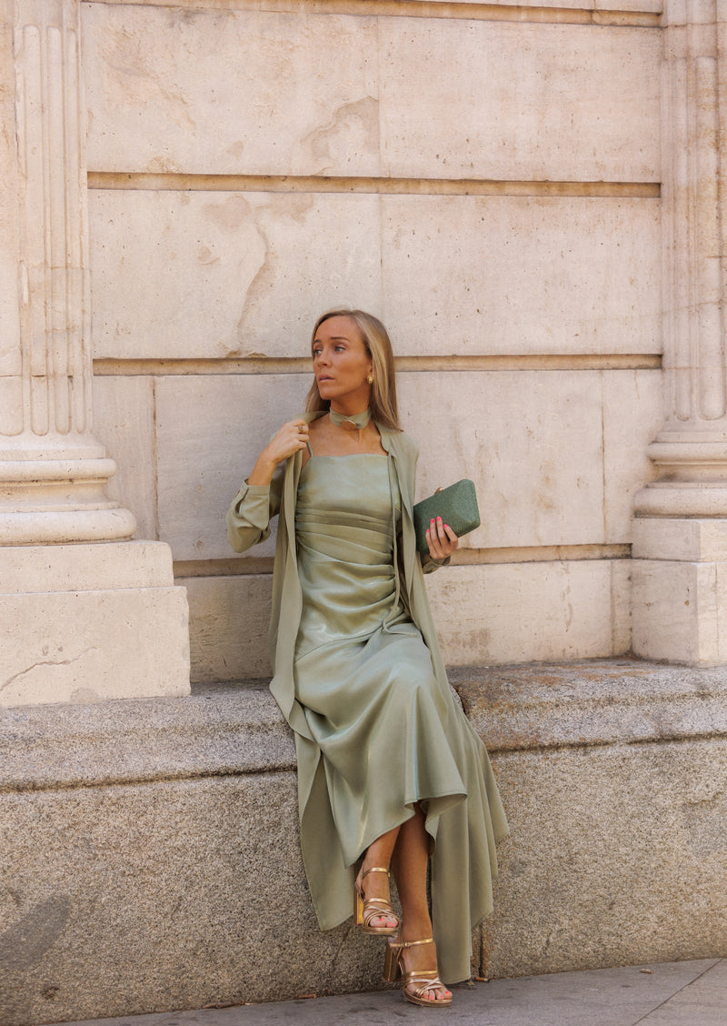 Vestido Chantilly salvia