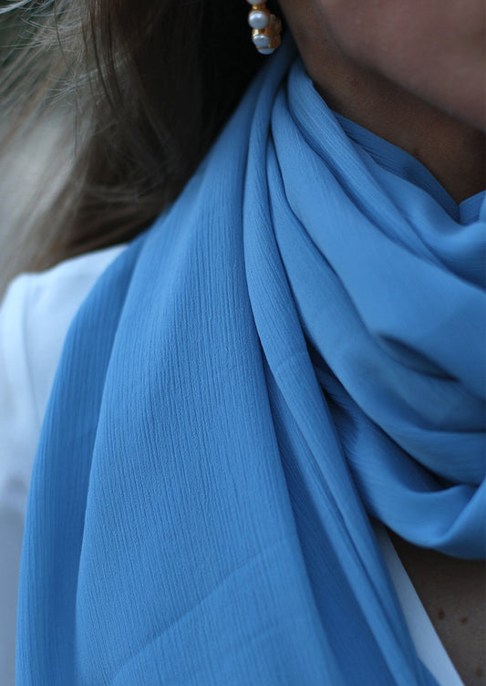 Pañuelo azul rayado